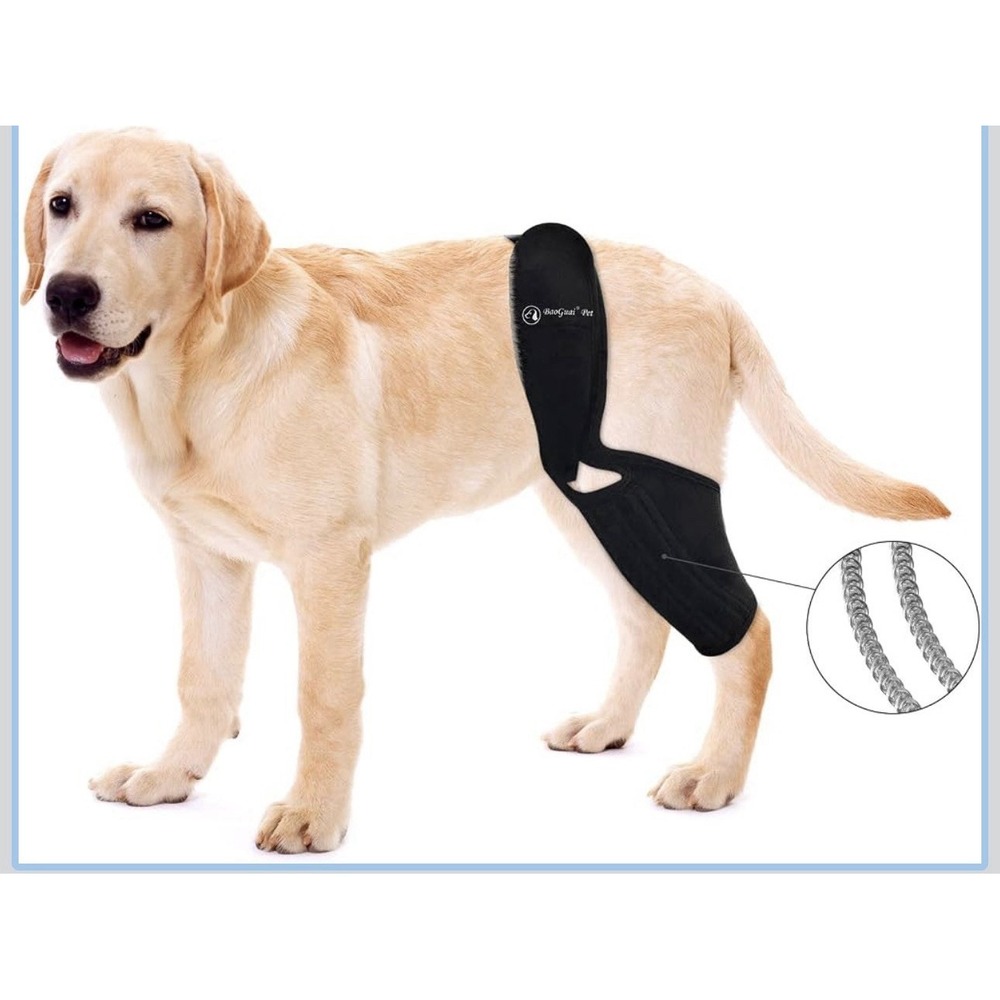 Pet Dog Rear Leg Knee Brace Support Strap Hind Joint Orthopedic Black‎ L